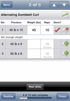 Screenshot - Log your workouts